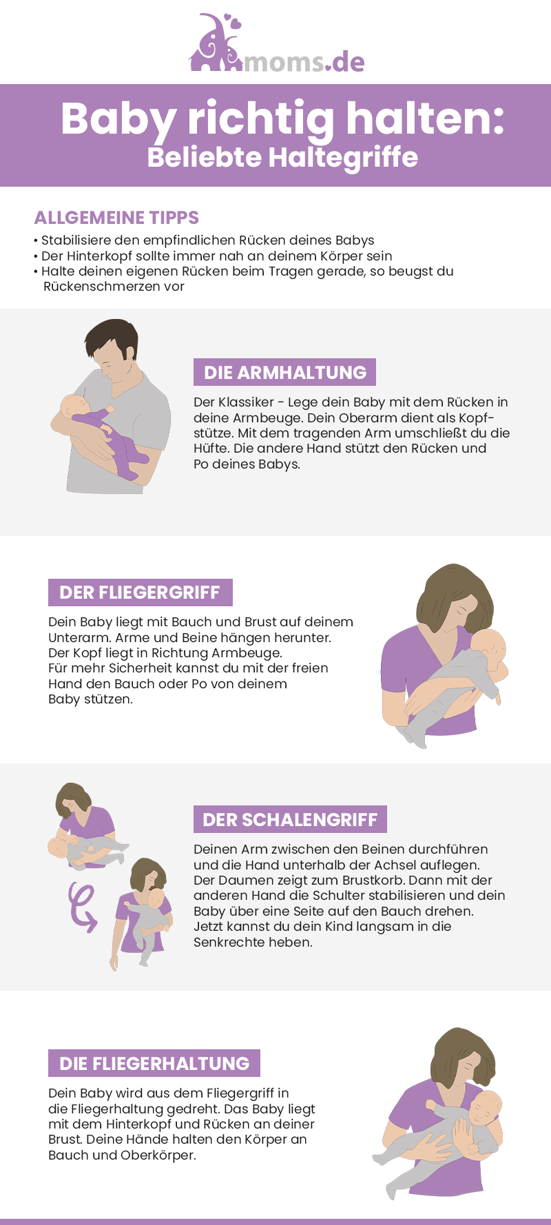 Infografik Baby Haltegriffe